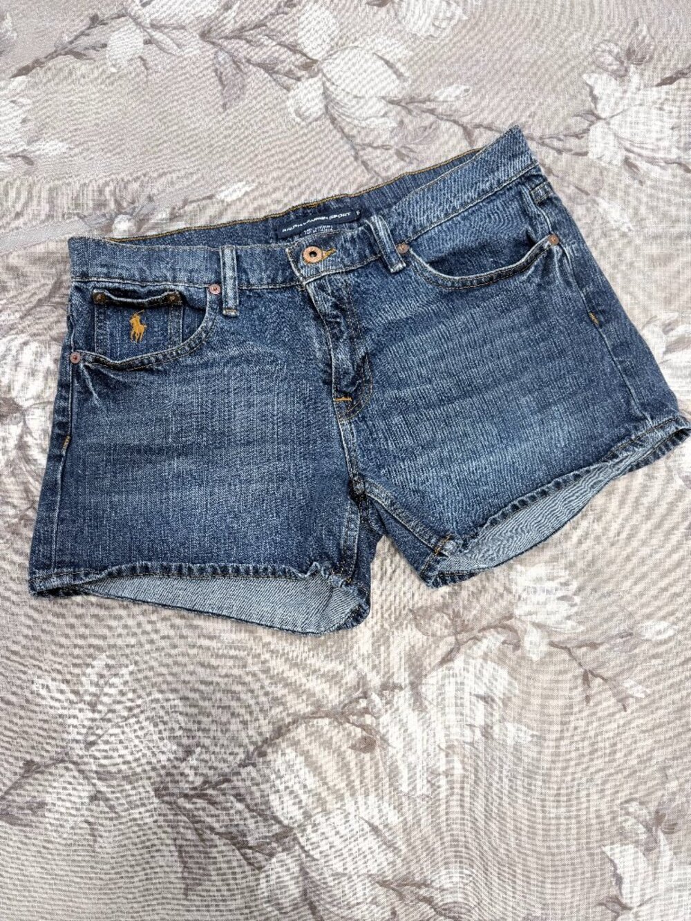 Ralph Lauren Sport Denim Shorts 6 100% Cotton Pony Logo Preppy